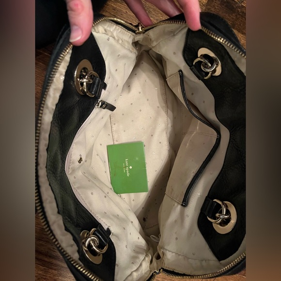 Kate Spade ♠️ Black Shimmer Quilted Shoulder Bag - Picture 4 of 6